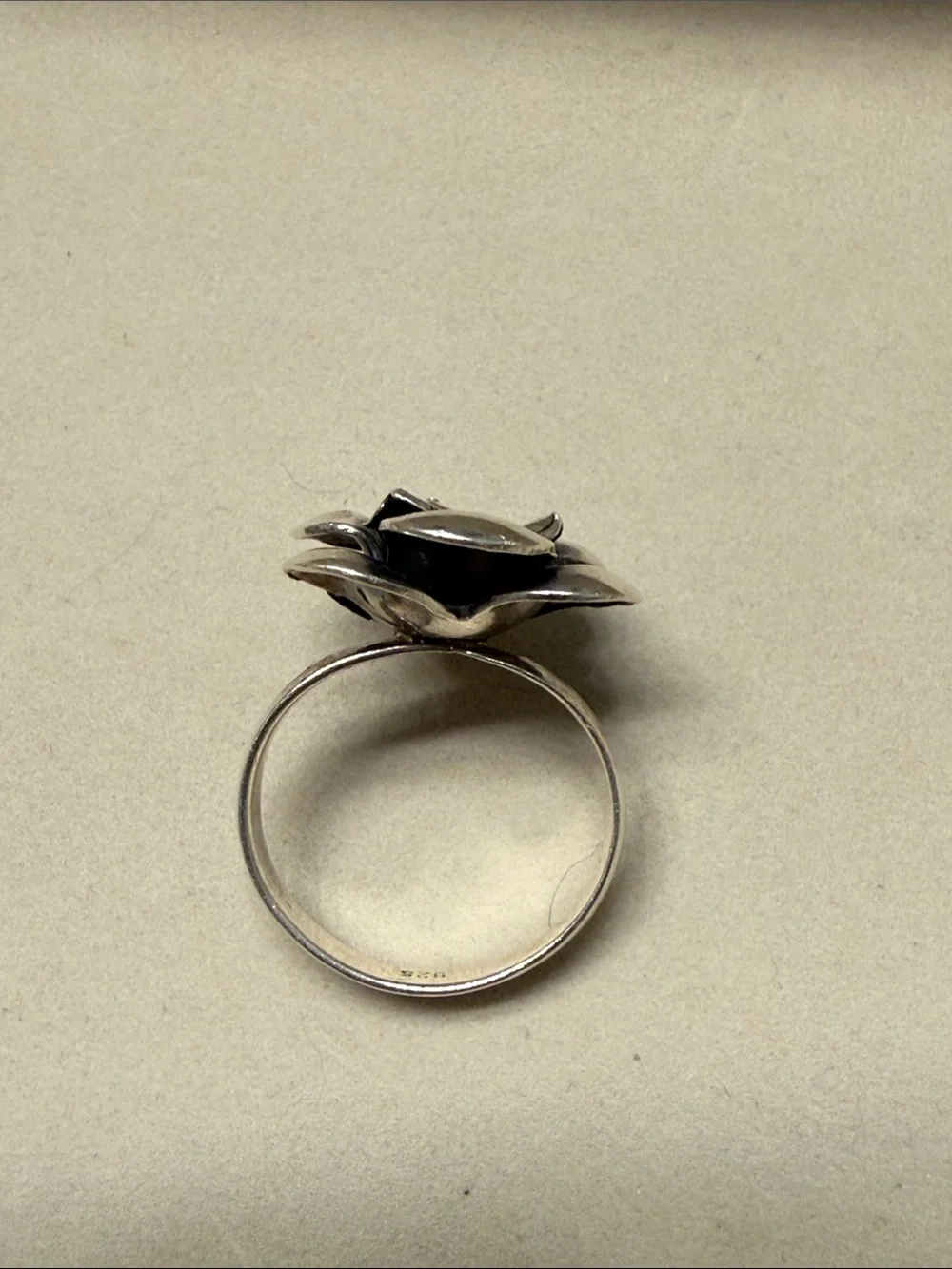 Sterling Silver Rose Flower Ring - Silver Floral Statement